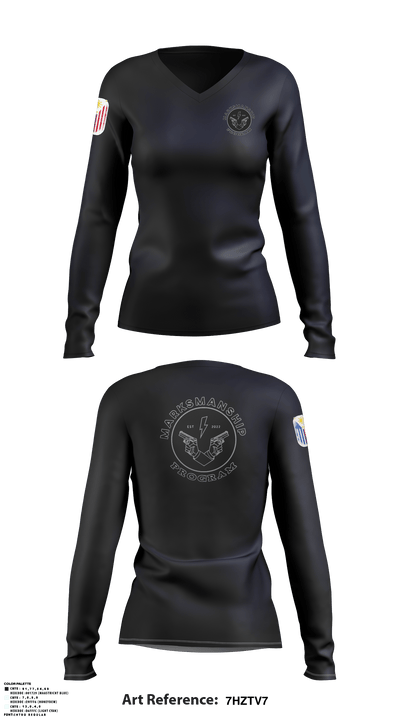 The Marksman Program 63929339 Women's Long Sleeve V-neck Shirt - 1