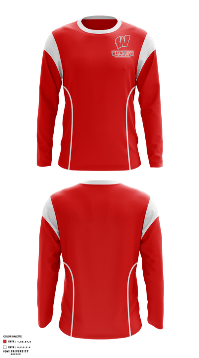 Wayne High School Basketball 71614044 Long Sleeve Performance Shirt - 1