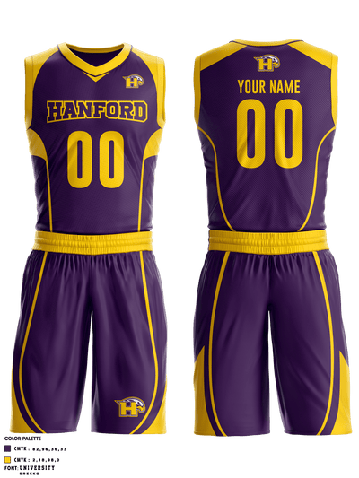 Hanford High School Basketball 16936273 Basketball Uniform - 1