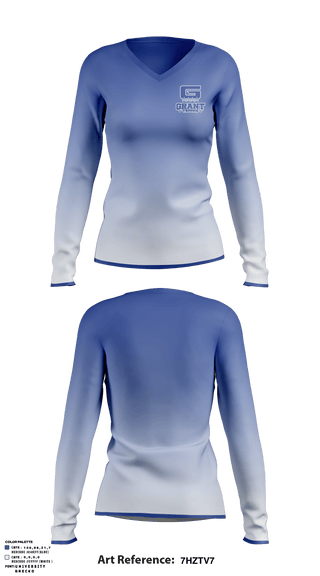 Women's Long Sleeve Vneck Shirt, Grant High School Tennis, Tennis, Teamtime, Team time, sublimation, custom sports apparel, team uniforms, spirit wear, spiritwear, sports uniforms, custom shirts, team store, custom team store, fundraiser sports, apparel fundraiser