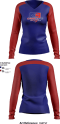 Concord Little League 2205612 Women's Long Sleeve V-neck Shirt - 1