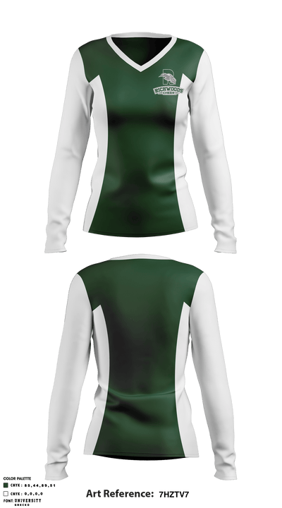 Richwoods High School Cheer 32205156 Women's Long Sleeve V-neck Shirt - 1