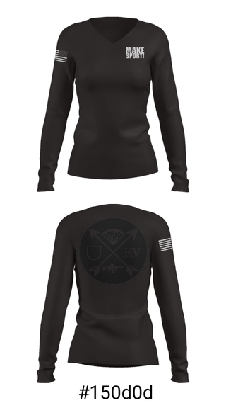 Women's Long Sleeve Vneck Shirt, , Army, Teamtime, Team time, sublimation, custom sports apparel, team uniforms, spirit wear, spiritwear, sports uniforms, custom shirts, team store, custom team store, fundraiser sports, apparel fundraiser