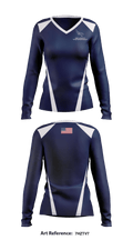 The Flint Academy store 70897175 Women's Long Sleeve V-neck Shirt - 2
