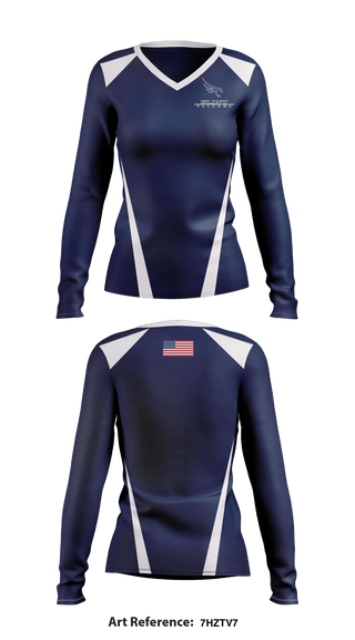 The Flint Academy store 70897175 Women's Long Sleeve V-neck Shirt - 2