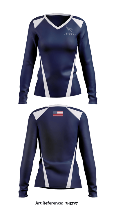 The Flint Academy store 70897175 Women's Long Sleeve V-neck Shirt - 2