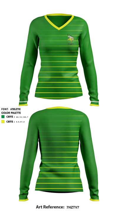 Richardson North Junior High School Track 50975677 Women's Long Sleeve V-neck Shirt - 1