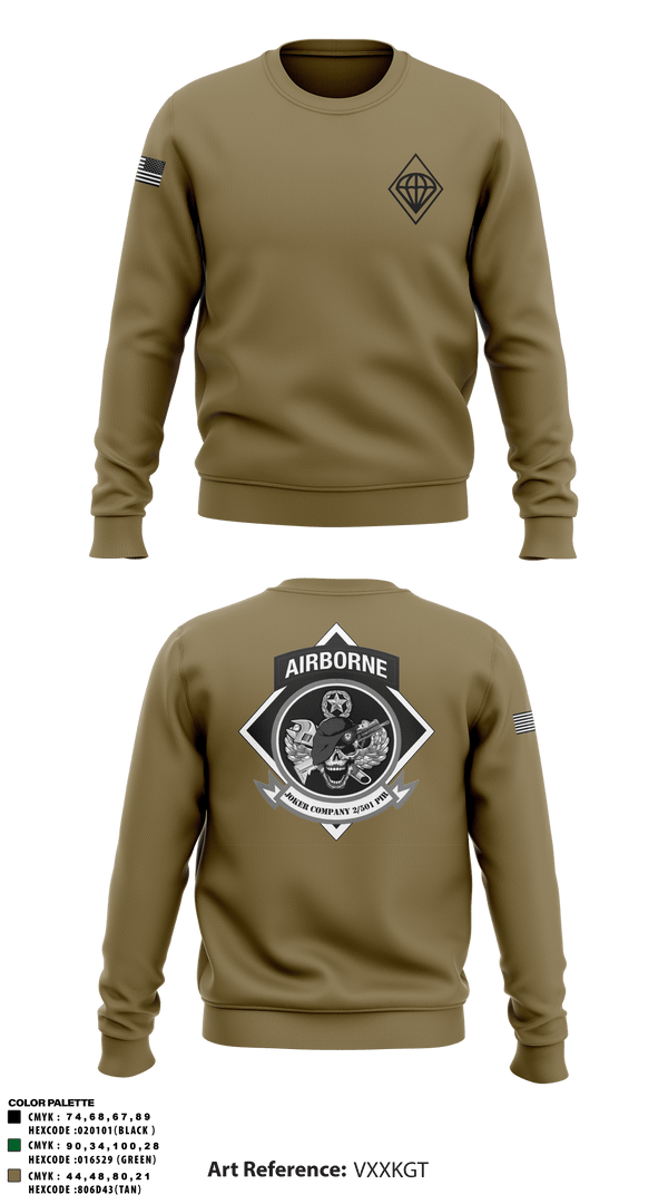 Crew Neck Sweatshirt, Joker Company 2/501 PIR 76292379, Army, Teamtime, Team time, sublimation, custom sports apparel, team uniforms, spirit wear, spiritwear, sports uniforms, custom shirts, team store, custom team store, fundraiser sports, apparel fundraiser