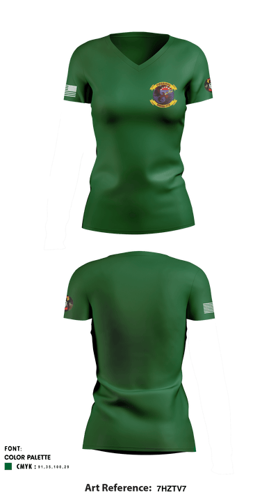 MWSS-172 Motor Transportation Platoon 13002549 Women's Short Sleeve V-neck Shirt - 1