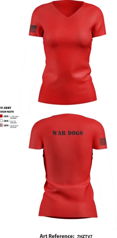 War Dogs 65326568 Women's Short Sleeve V-neck Shirt - 1