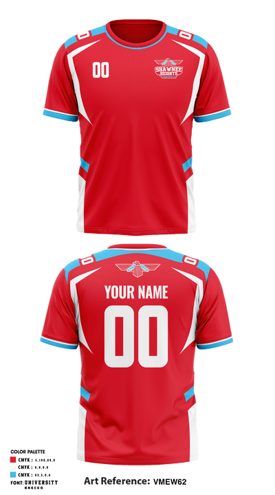Shawnee Heights High School Football 16816052 Short Sleeve Performance Shirt - 1