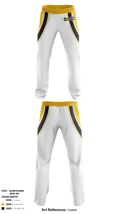 Bellingrath Middle School Football 75915550 Softball Pants - 1