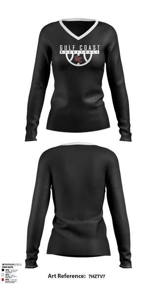 Women's Long Sleeve Vneck Shirt, Gulf Coast Heat Basketball, Men's Basketball, Teamtime, Team time, sublimation, custom sports apparel, team uniforms, spirit wear, spiritwear, sports uniforms, custom shirts, team store, custom team store, fundraiser sports, apparel fundraiser