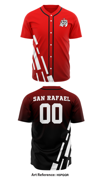 San Rafael 19408203 Full Button Softball Jersey - 1