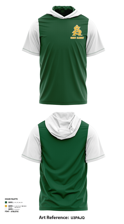 Saint Albert High School Baseball 33375339 Short Sleeve Performance Shirt with hood - 7