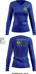 Kirkpatrick Farms Loudoun CO 39130827 Women's Long Sleeve V-neck Shirt - 2