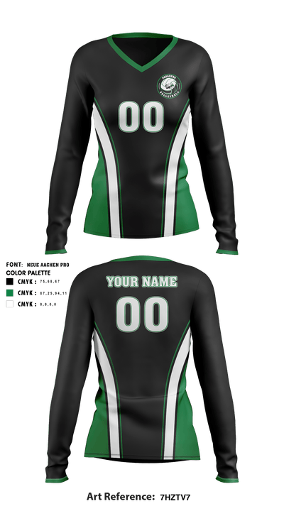 Pasadena High School Women's Volleyball 53798990 Women's Long Sleeve V-neck Shirt - 1