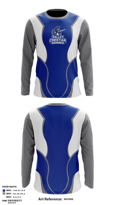 Valley Christian High School Wrestling 60358904 Long Sleeve Performance Shirt - 1