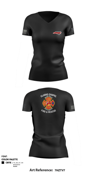 Women's Short Sleeve Vneck Shirt, Clarks Chapel Fire & Rescue, Fire Department, Teamtime, Team time, sublimation, custom sports apparel, team uniforms, spirit wear, spiritwear, sports uniforms, custom shirts, team store, custom team store, fundraiser sports, apparel fundraiser