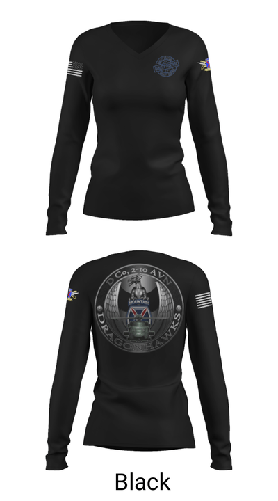 D Co, 2-10 AHB Quality Control 39202229 Women's Long Sleeve V-neck Shirt - 39