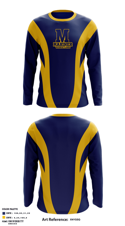 Mariner High School Wrestling 19118180 Long Sleeve Performance Shirt - 1