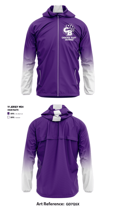 Cherokee Bluff High School Swimming 74929241 Windbreaker - 1