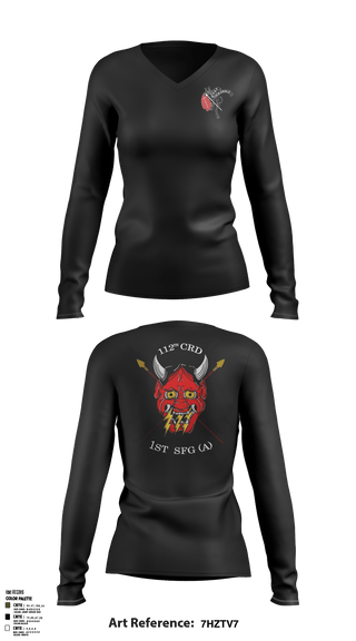 Women's Long Sleeve Vneck Shirt, 112th CRD, , Teamtime, Team time, sublimation, custom sports apparel, team uniforms, spirit wear, spiritwear, sports uniforms, custom shirts, team store, custom team store, fundraiser sports, apparel fundraiser