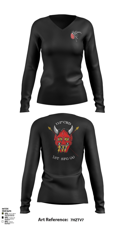 112th CRD 42779260 Women's Long Sleeve V-neck Shirt - 6