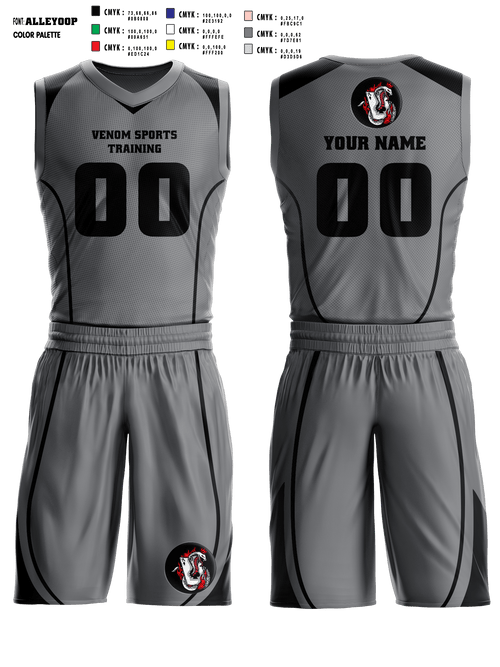 Basketball Uniform, Venom Sports Training, Men's Basketball, Teamtime, Team time, sublimation, custom sports apparel, team uniforms, spirit wear, spiritwear, sports uniforms, custom shirts, team store, custom team store, fundraiser sports, apparel fundraiser