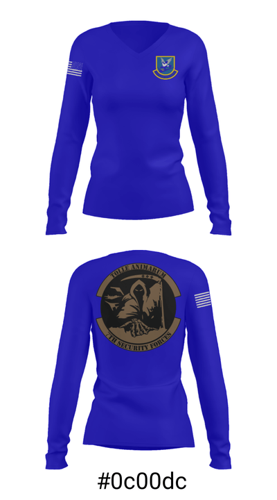 7th Security Forces 36998584 Women's Long Sleeve V-neck Shirt - 25