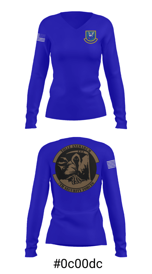 Women's Long Sleeve Vneck Shirt, , Air Force, Teamtime, Team time, sublimation, custom sports apparel, team uniforms, spirit wear, spiritwear, sports uniforms, custom shirts, team store, custom team store, fundraiser sports, apparel fundraiser