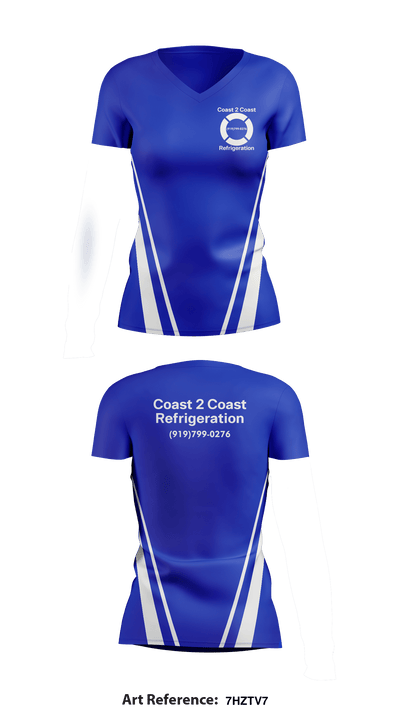 Coast 2 Coast Refrigeration 5433005 Women's Short Sleeve V-neck Shirt - 2
