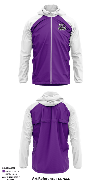 J C Harmon High School Football 94638198 Windbreaker - 1