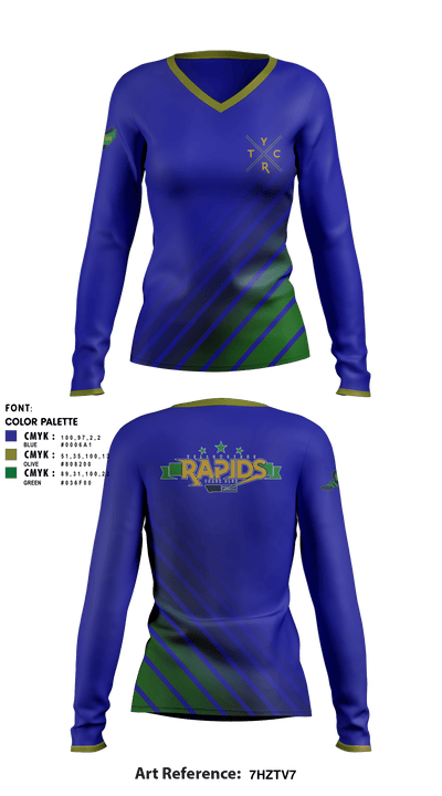 Yellowstone Rapids Track 62906431 Women's Long Sleeve V-neck Shirt - 3