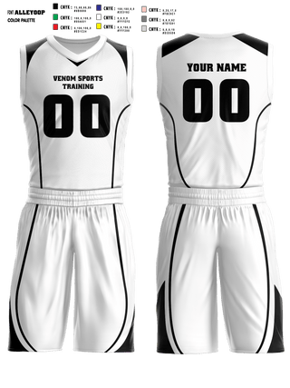 Basketball Uniform, Venom Sports Training, Men's Basketball, Teamtime, Team time, sublimation, custom sports apparel, team uniforms, spirit wear, spiritwear, sports uniforms, custom shirts, team store, custom team store, fundraiser sports, apparel fundraiser