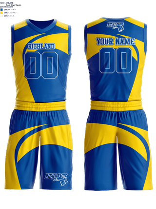 Basketball Uniform, Richland Youth Basketball, Men's Basketball, Teamtime, Team time, sublimation, custom sports apparel, team uniforms, spirit wear, spiritwear, sports uniforms, custom shirts, team store, custom team store, fundraiser sports, apparel fundraiser