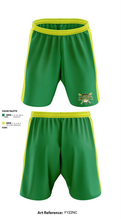 Pacifica American Little League 65485542 Athletic Shorts With Pockets - 1