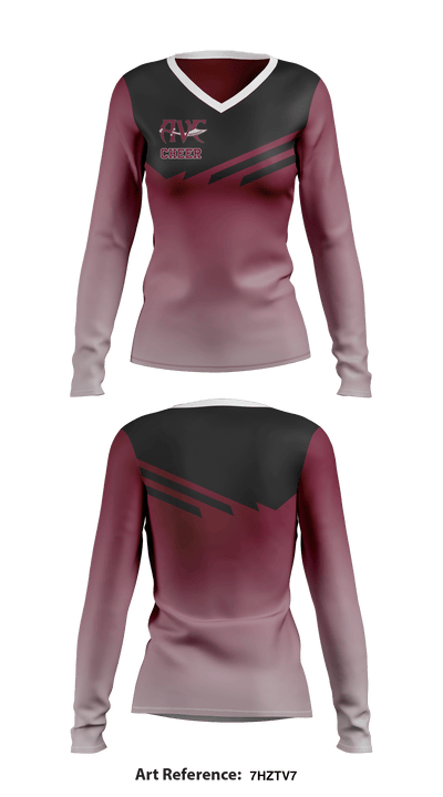 Antelope Valley College Cheer 93322524 Long Sleeve Rash Guard Shirt - 1