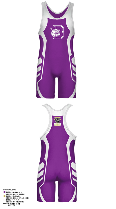 Berryville Bobcat Wrestling 39867670 Wrestling Singlet - 5