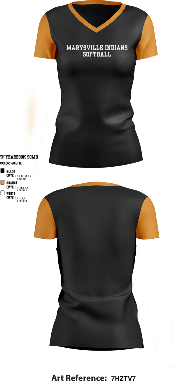Women's Short Sleeve Vneck Shirt, Marysville indians, Softball, Teamtime, Team time, sublimation, custom sports apparel, team uniforms, spirit wear, spiritwear, sports uniforms, custom shirts, team store, custom team store, fundraiser sports, apparel fundraiser
