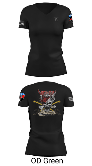 Women's Short Sleeve Vneck Shirt, , Army, Teamtime, Team time, sublimation, custom sports apparel, team uniforms, spirit wear, spiritwear, sports uniforms, custom shirts, team store, custom team store, fundraiser sports, apparel fundraiser