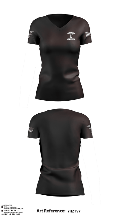 277 medical 81065928 Women's Short Sleeve V-neck Shirt - 2