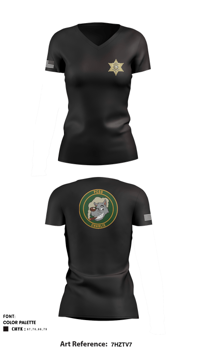 Pickens County Sheriffs Office 62390997 Women's Short Sleeve V-neck Shirt - 1