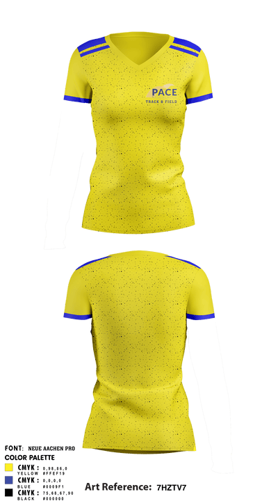 Pace Track & Field 69046304 Women's Short Sleeve V-neck Shirt - 1