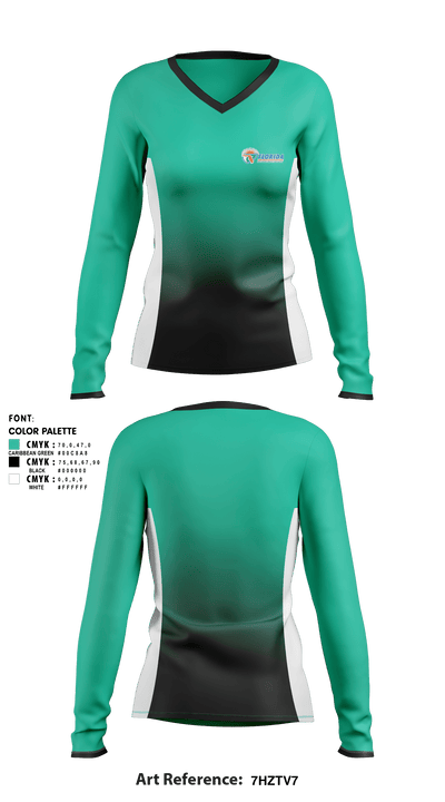 FHSAA 9946681 Women's Long Sleeve V-neck Shirt - 1