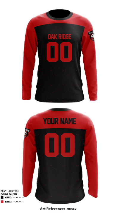 Oak Ridge Youth Association Soccer 89748259 Long Sleeve Performance Shirt - 2