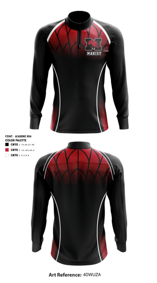 Quarter Zip Jacket, Marist High School basketball, Men's Basketball, Teamtime, Team time, sublimation, custom sports apparel, team uniforms, spirit wear, spiritwear, sports uniforms, custom shirts, team store, custom team store, fundraiser sports, apparel fundraiser