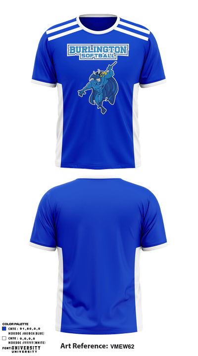 Burlington City High School Softball 23073652 Short Sleeve Performance Shirt - 2