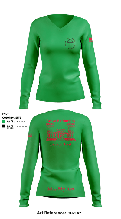 B 104th 82799853 Women's Long Sleeve V-neck Shirt - 3