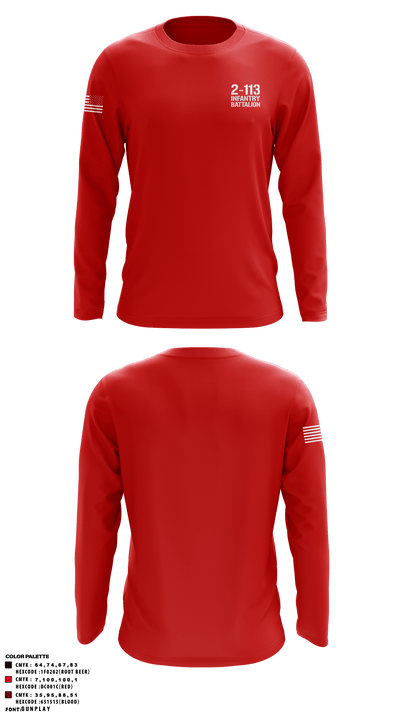 2-113 Infantry Battalion 17393879 Long Sleeve Performance Shirt - 2